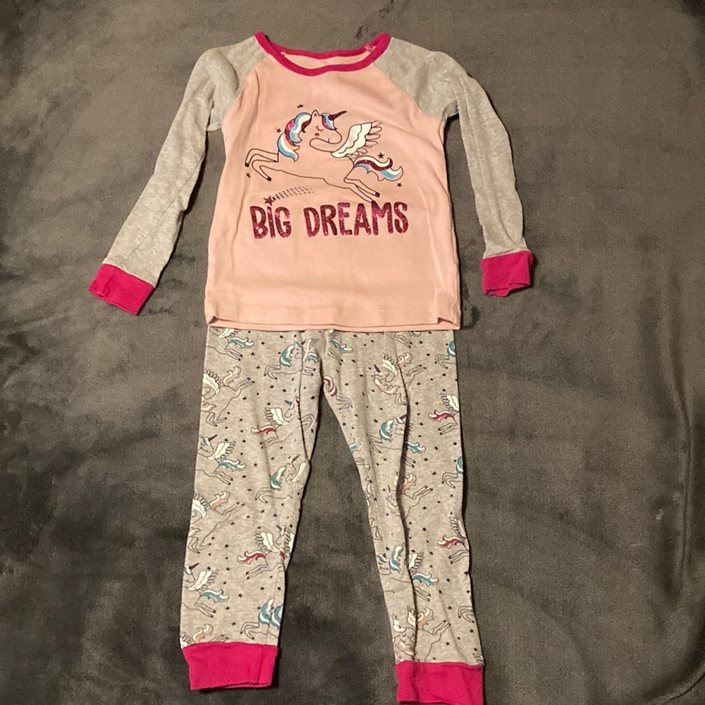 Wondernation Girls 4T PJ sleep set long sleeve no visible damage